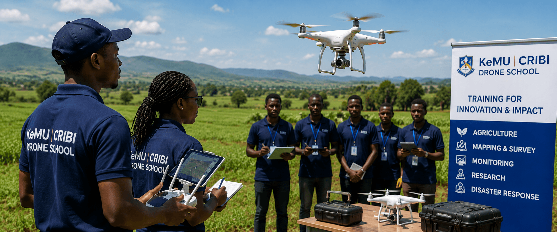 CRIBI drone and UAS training in an agricultural field